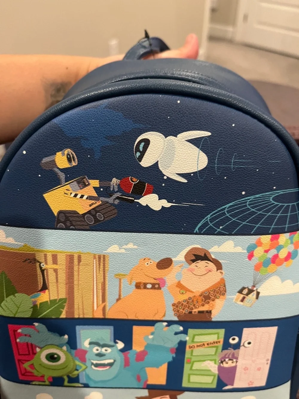 Toy Story Wall-e Up Monsters Inc Navy Blue Character Backpack Loungefly